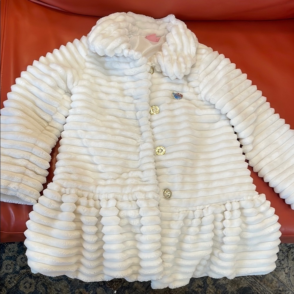 White Kids' Ruffled Coat by Juicy Couture